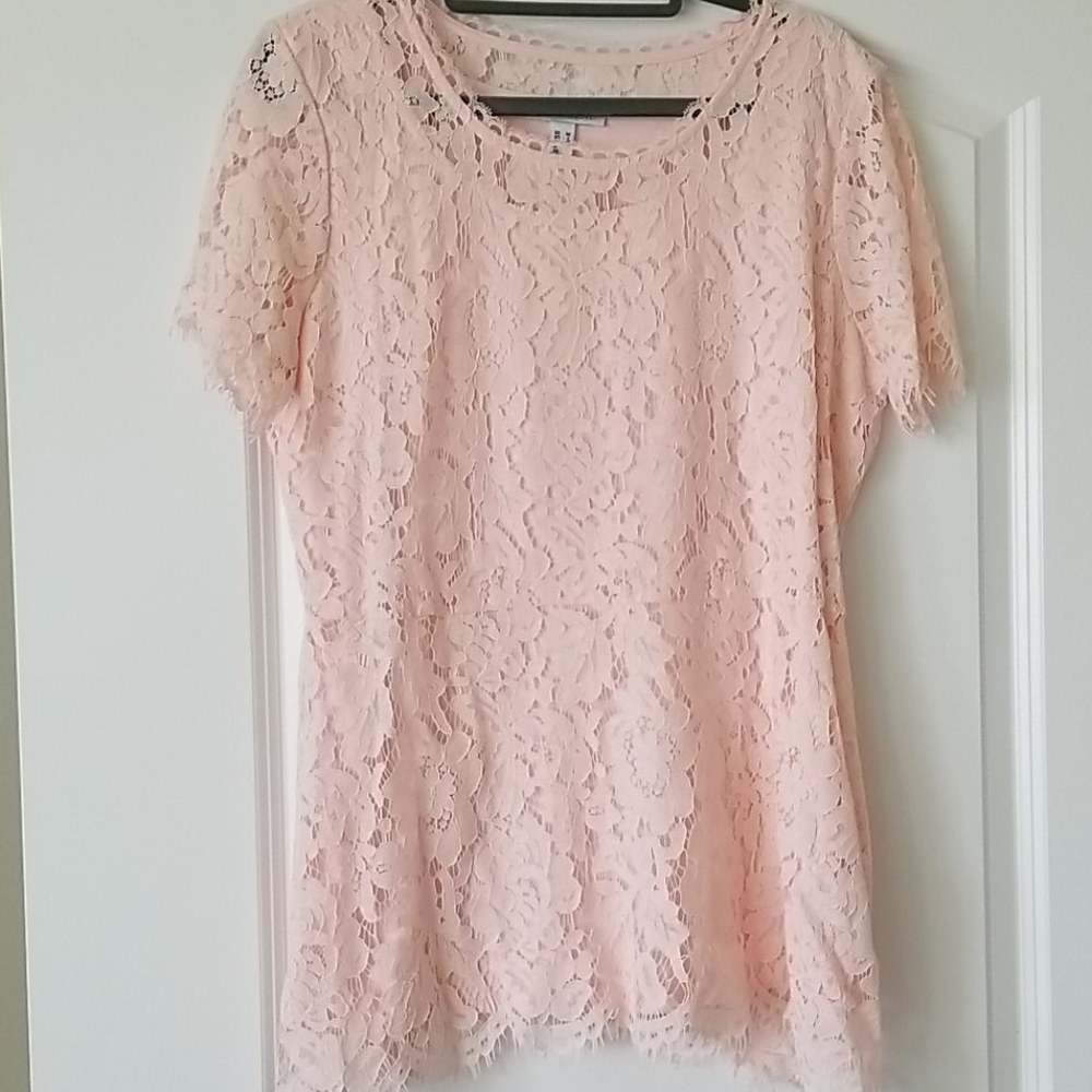 Lace peplum top